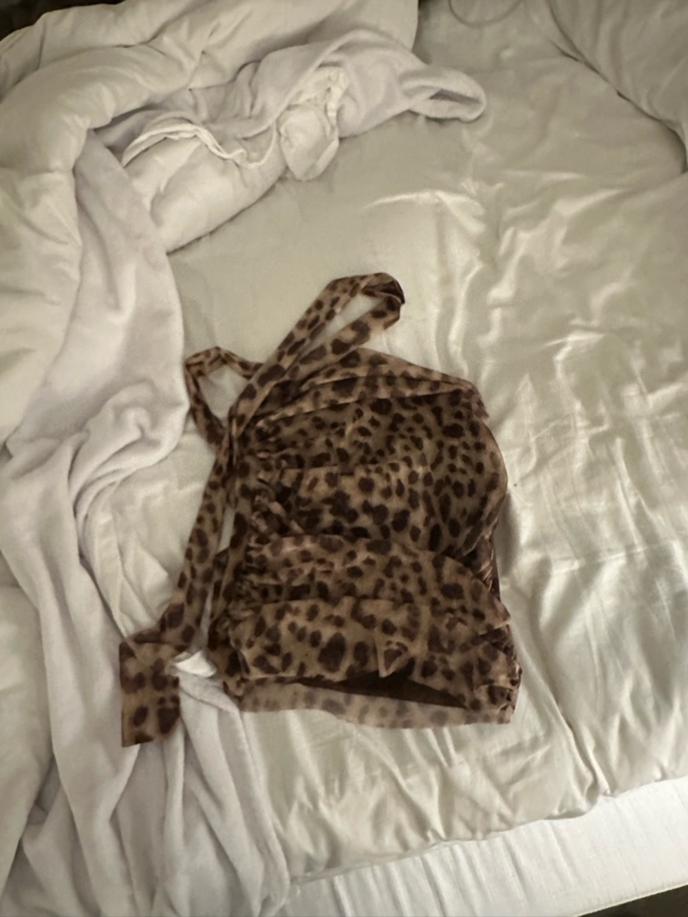 Leopard Print Sleeveless Top in Brown Zara